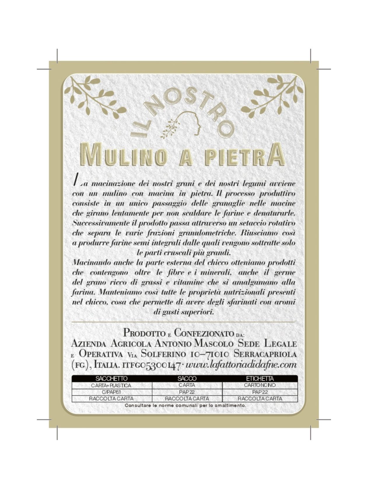 Farina Mix di Grani Antichi Tipo Semola etich. retro