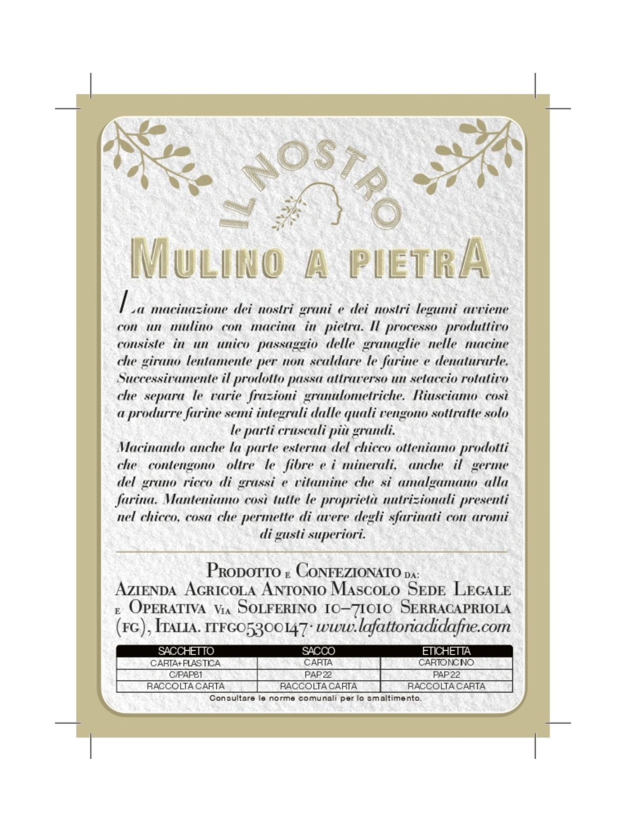 Farina Mix di Grani Antichi Tipo Sottile etich. retro
