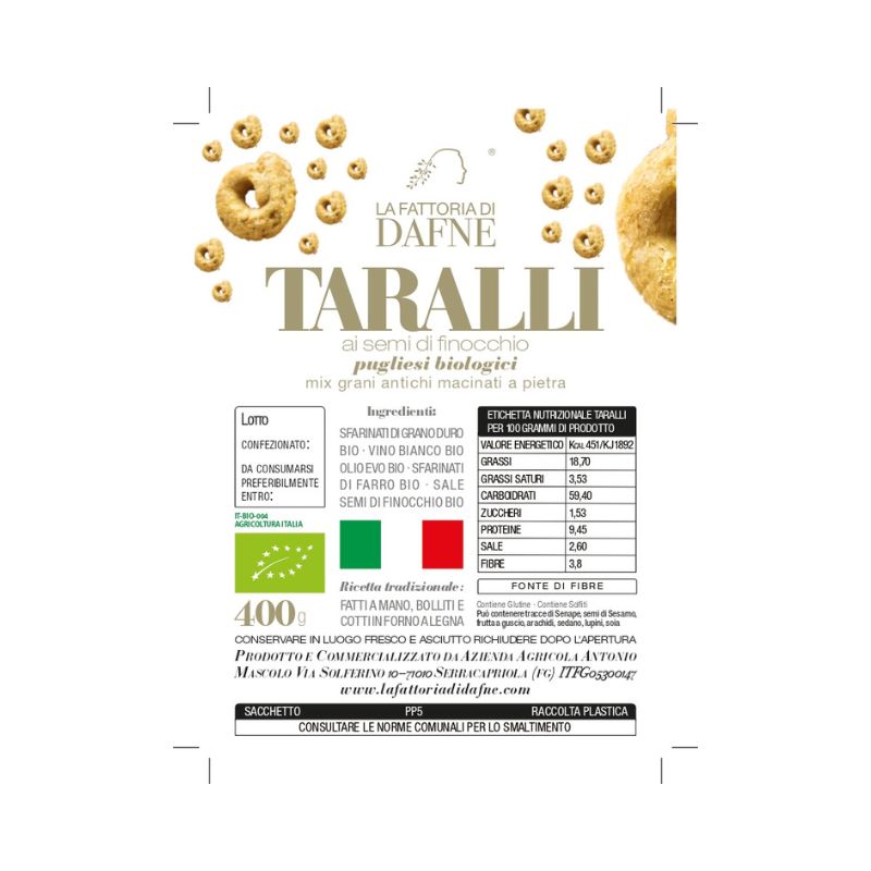 Taralli con Semi di Finocchio -400 gr-
